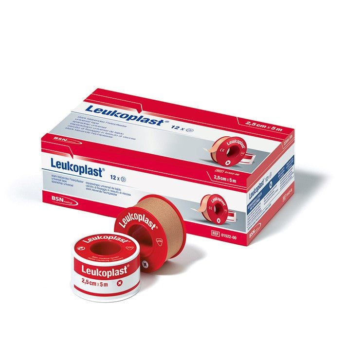 Leukoplast Fixierpflaster, ohne Schutzring, 2,5 cm x 5 m, 12 Rollen